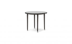 OHMM Outdoor Fiesta Dining Table 90cmDia With Clear Tempered Glass Top