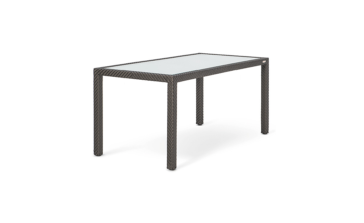 OHMM Outdoor Keywest Dining Table 160x80cm With Frosted Tempered Glass Insert