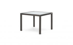 OHMM Outdoor Keywest Dining Table 100x100cm With Frosted Tempered Glass Insert