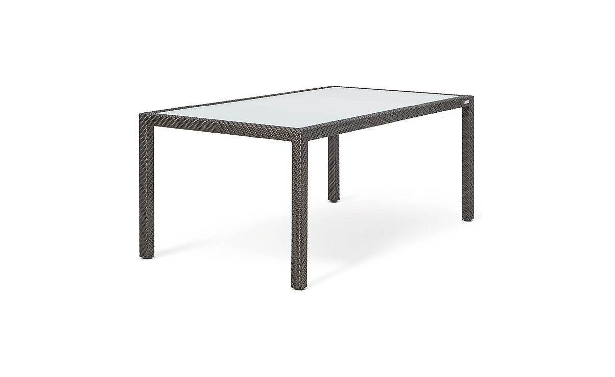 OHMM Outdoor Keywest Dining Table 180x100cm With Frosted Tempered Glass Insert