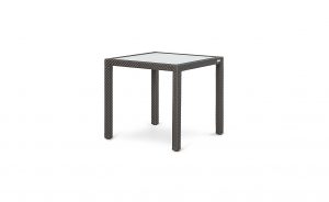 OHMM Outdoor Keywest Dining Table 80x80cm With Frosted Tempered Glass Insert