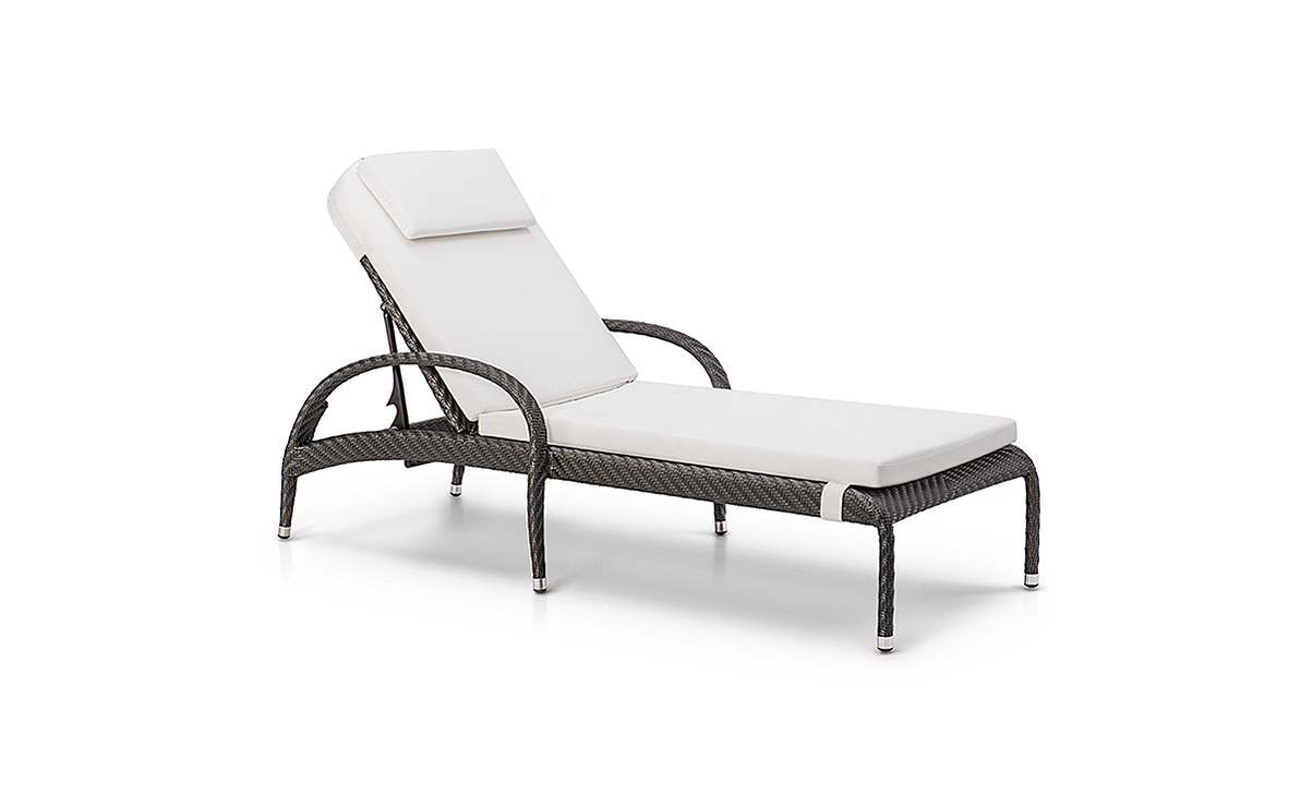 OHMM Outdoor Fiesta Sun Lounger With Cushion And Headrest