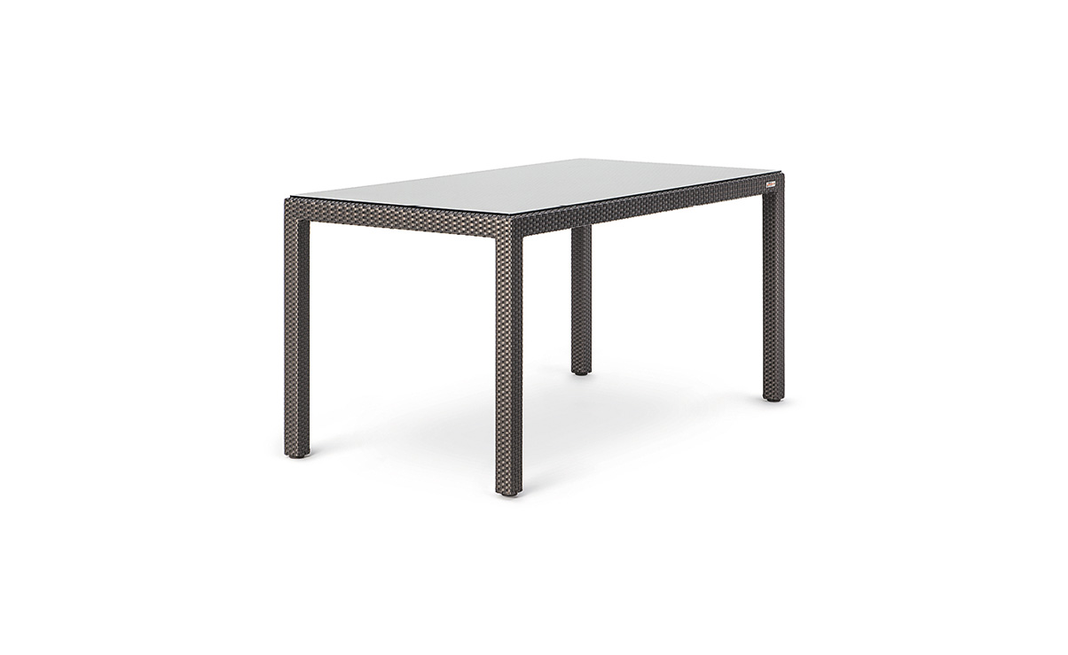 OHMM Outdoor Linear Table Large With Clear Tempered Glass Top