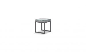 OHMM Outdoor Mantra Side Table With Clear Tempered Glass Top