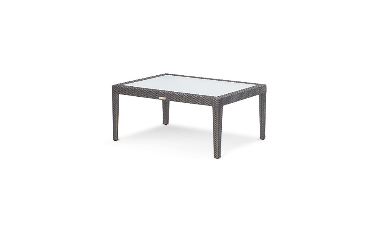 OHMM Outdoor Palm Coffee Table Rectangular With Frosted Tempered Glass Insert