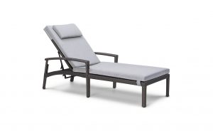 OHMM Outdoor Palm Sun Lounger With Cushion And Headrest