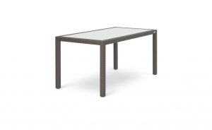 OHMM Outdoor Palm Dining Table 160x80cm With Frosted Tempered Glass Insert