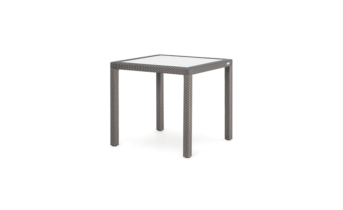 OHMM Outdoor Partu Dining Table 80x80cm With Frosted Tempered Glass Insert