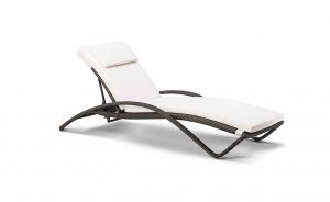 OHMM Outdoor Wave Sun Lounger With Cushion And Headrest
