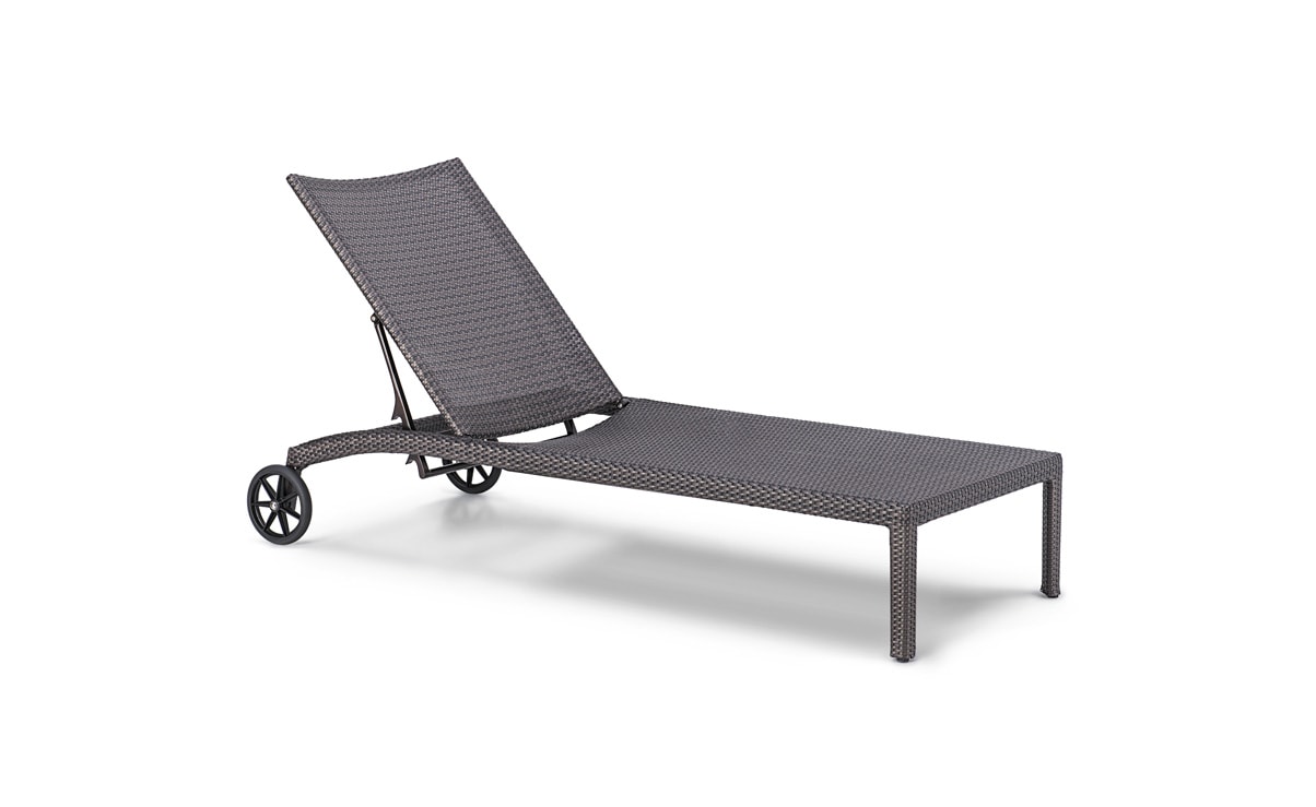 OHMM Outdoor Palm Sun Lounger Wheels No Arms
