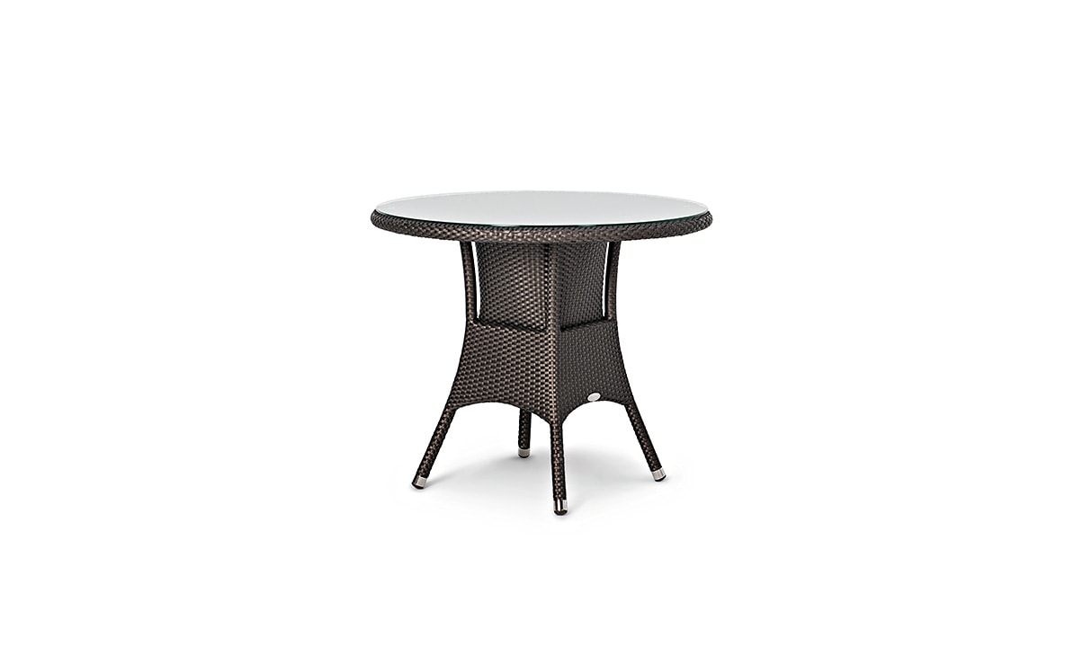 OHMM Outdoor Catalonia Dining Table Round With Clear Tempered Glass Top
