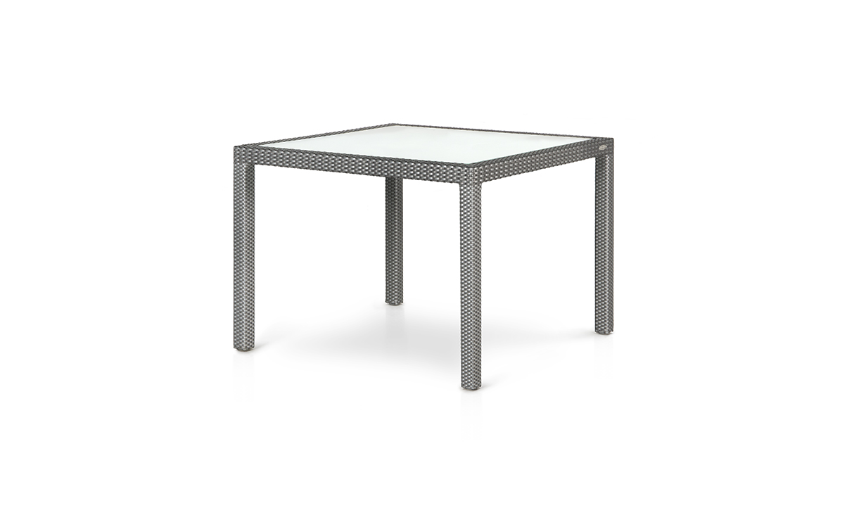 OHMM Outdoor Havana Dining Table 100x100cm With Frosted Tempered Glass Insert