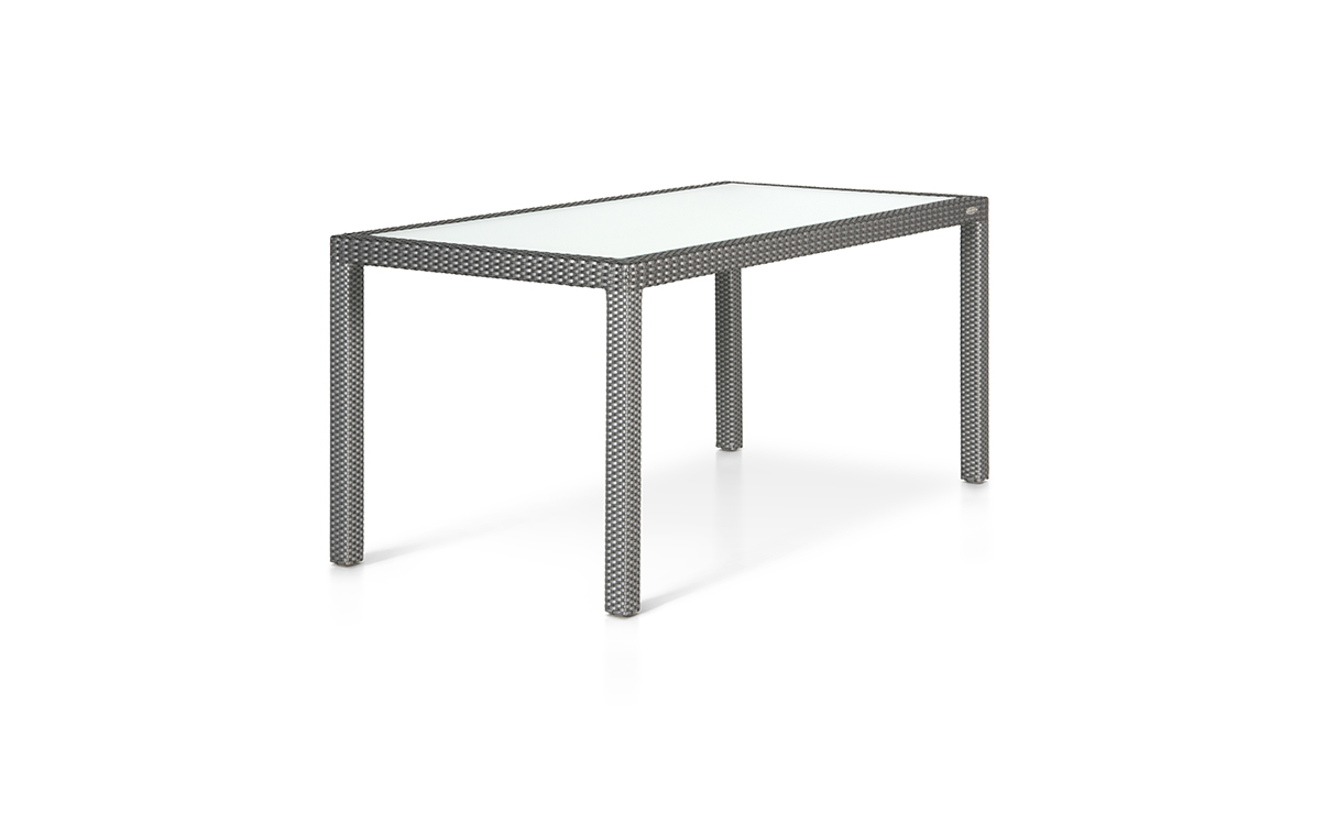 OHMM Outdoor Havana Dining Table 160x80cm With Frosted Tempered Glass Insert