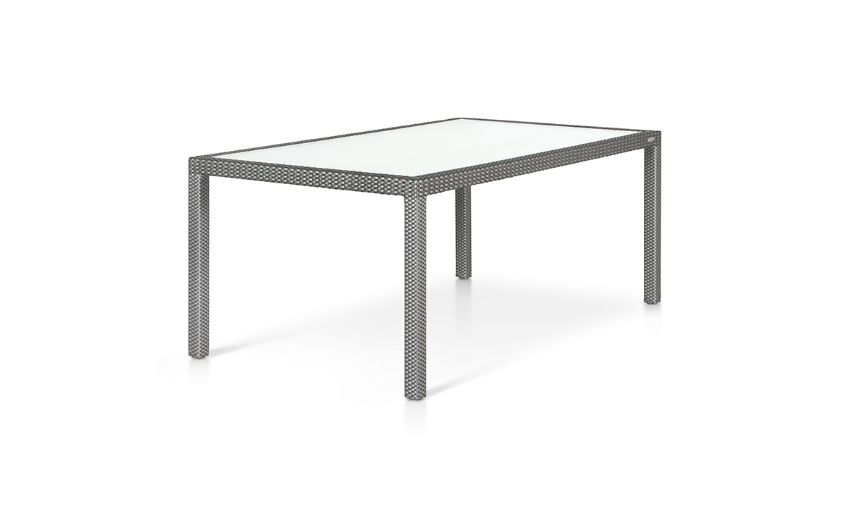 OHMM Outdoor Havana Dining Table 180x100cm With Frosted Tempered Glass Insert