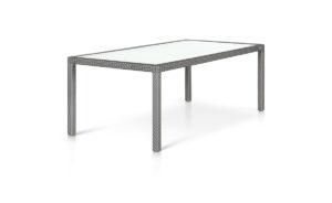 OHMM Outdoor Havana Dining Table 200x100cm With Frosted Tempered Glass Insert