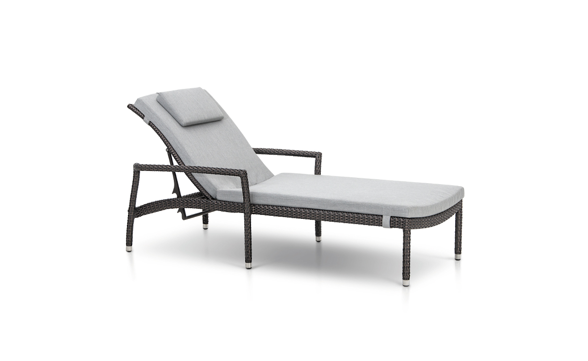 OHMM Outdoor Catalonia Sun Lounger With Cushion And Headrest