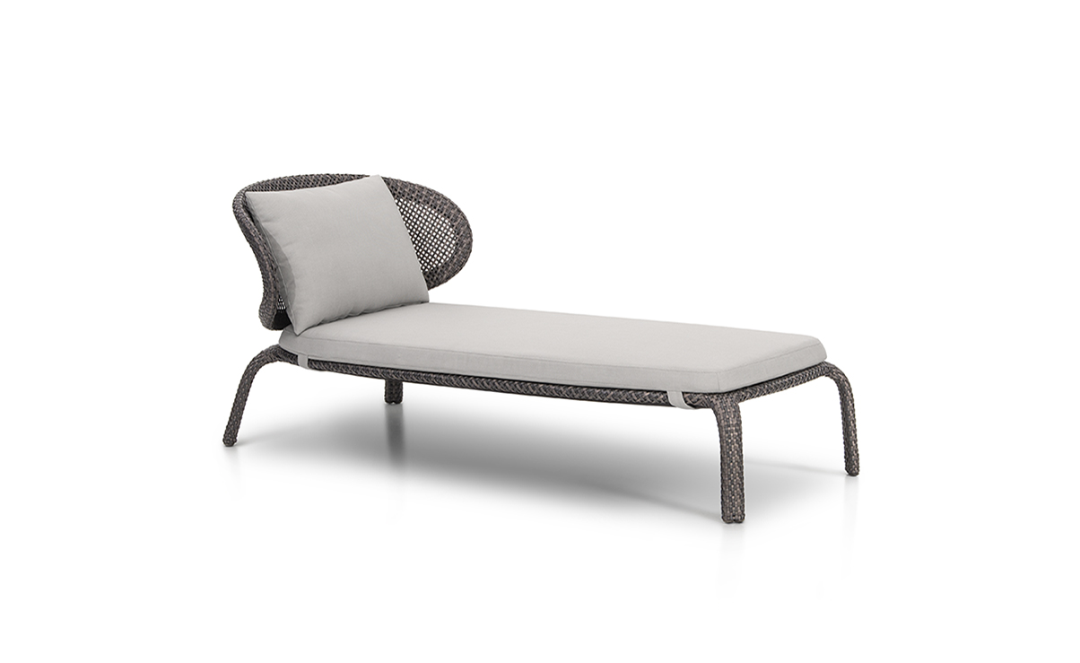OHMM Outdoor Calico Chaise Longue With Cushions