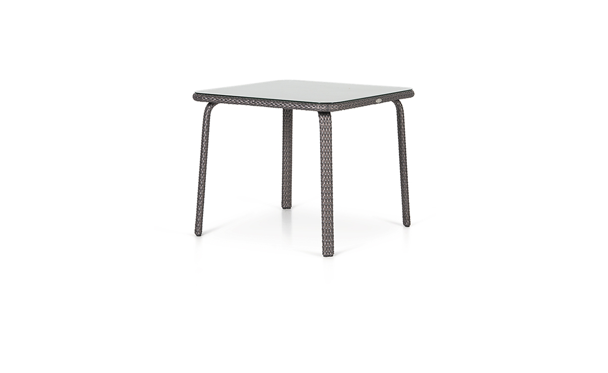 OHMM Outdoor Calico Dining Table 90x90cm With Clear Tempered Glass Top