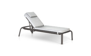 OHMM Outdoor Calico Sun Lounger With Cushion And Headrest