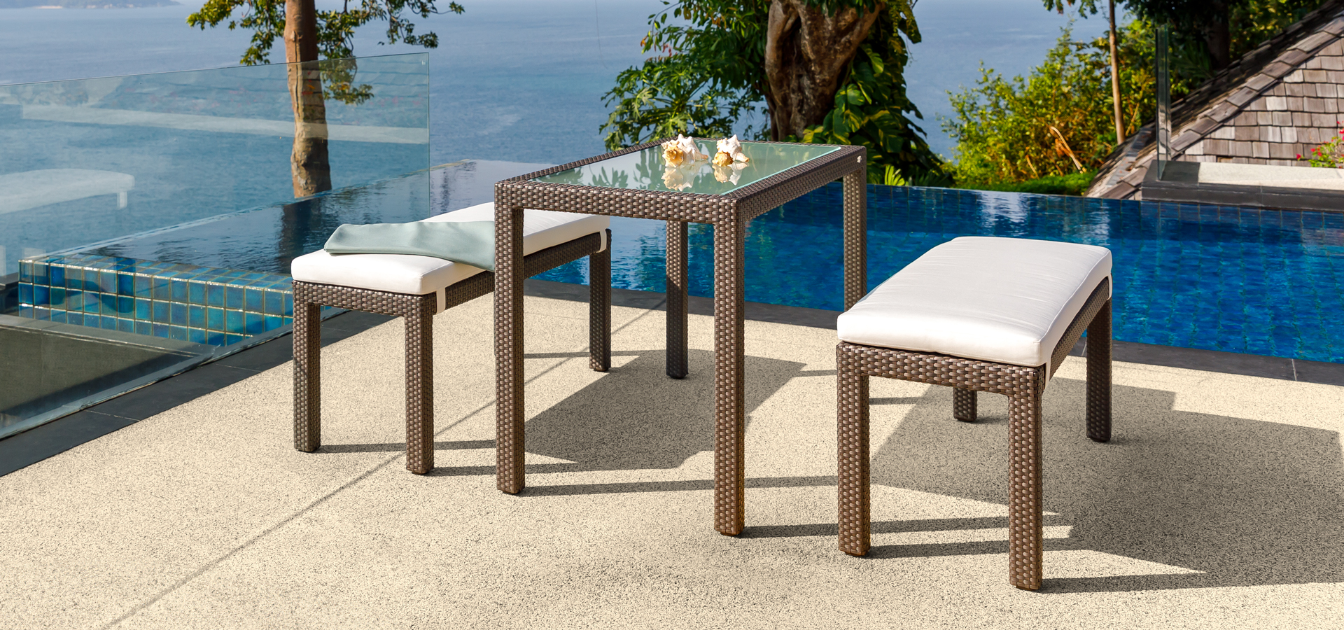 ohmm-linear-collection-outdoor-table-and-benches-poolside