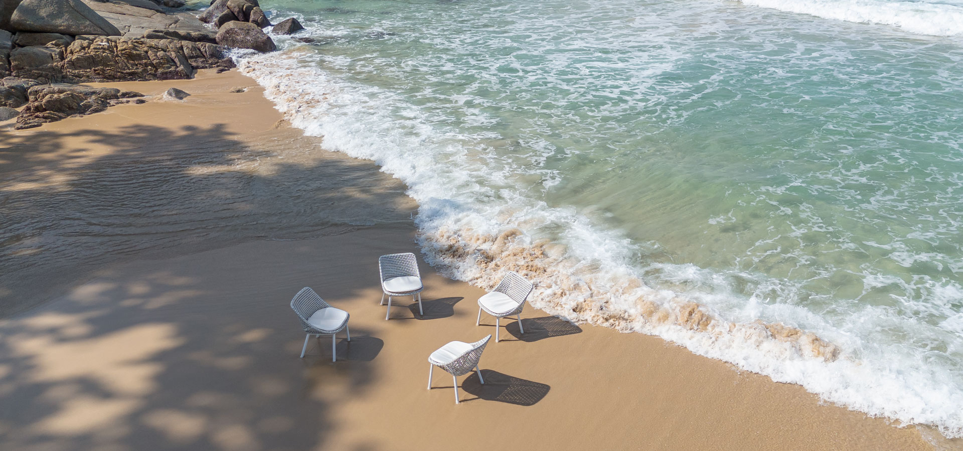 OHMM Siesta Collection Outdoor Side Chairs On The Beach